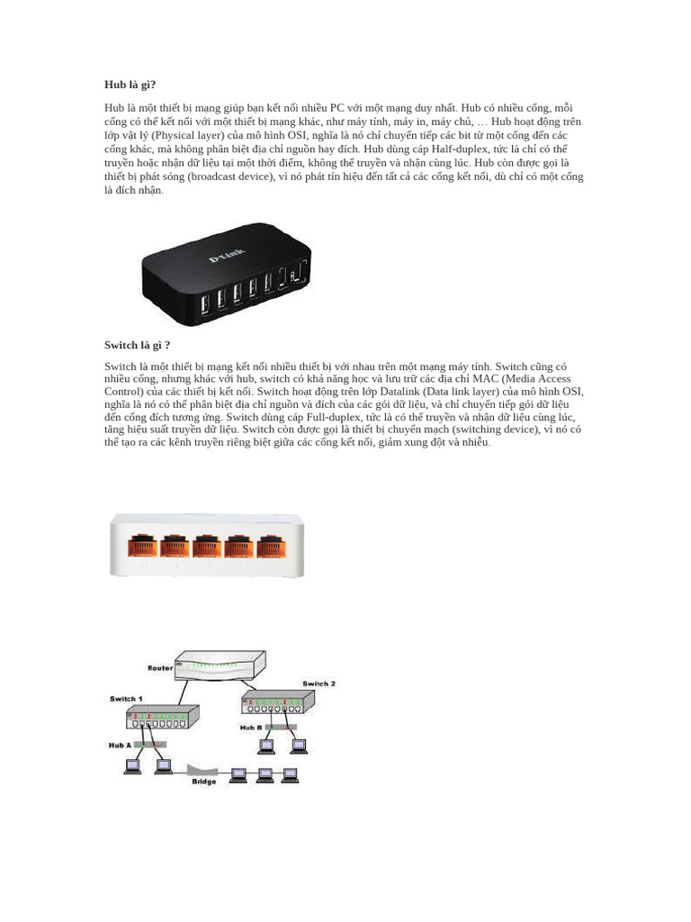 Switch Và Hub Chắc Thế 1 | PDF