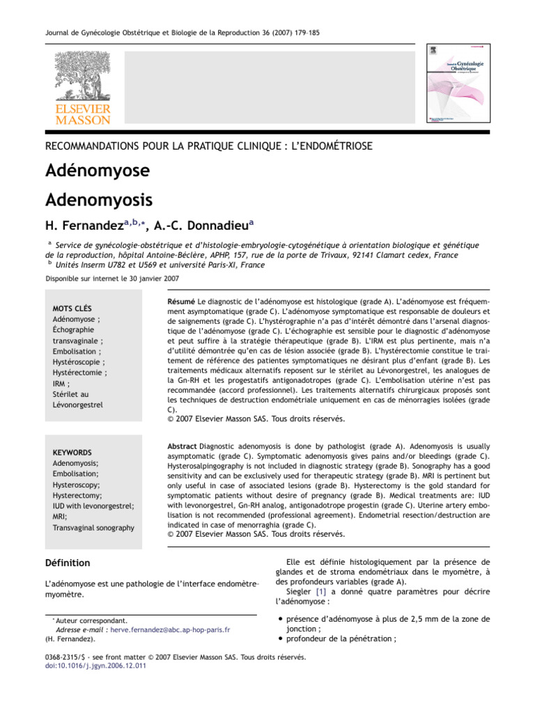 Adénomyose | PDF