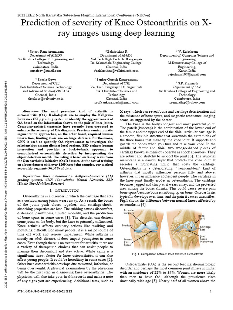 Deep Learning for Knee OA Severity Prediction | PDF