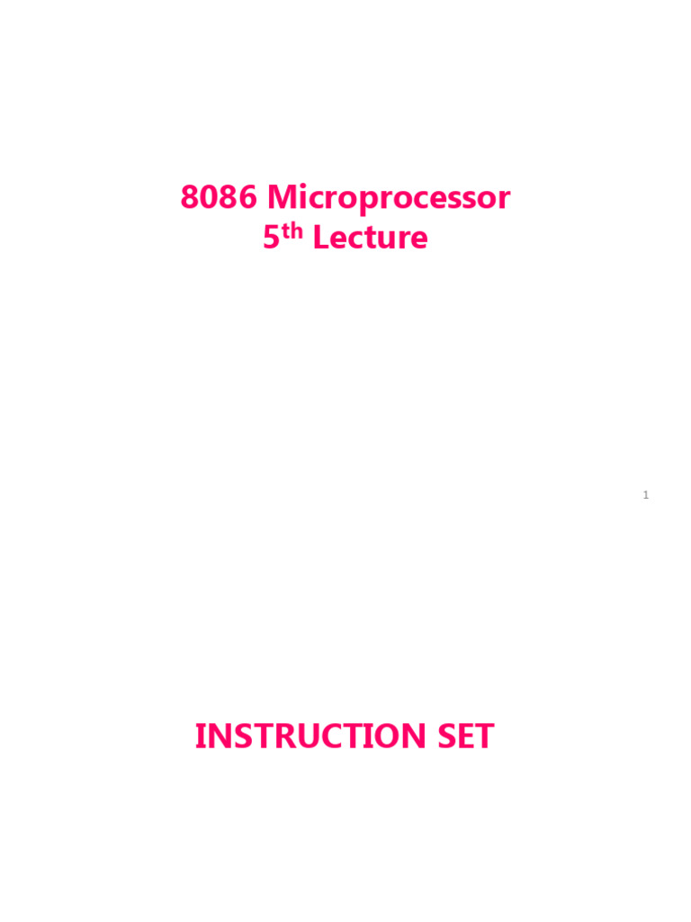 5th Lecture Instrection Set | PDF
