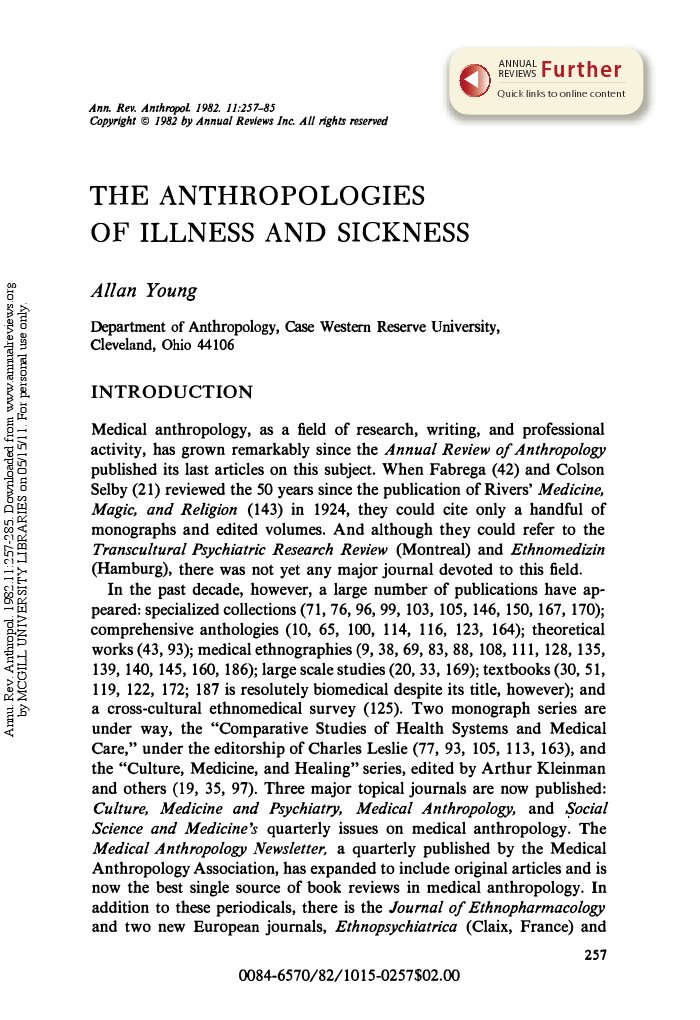 Anthrop Illness, Sickness | PDF