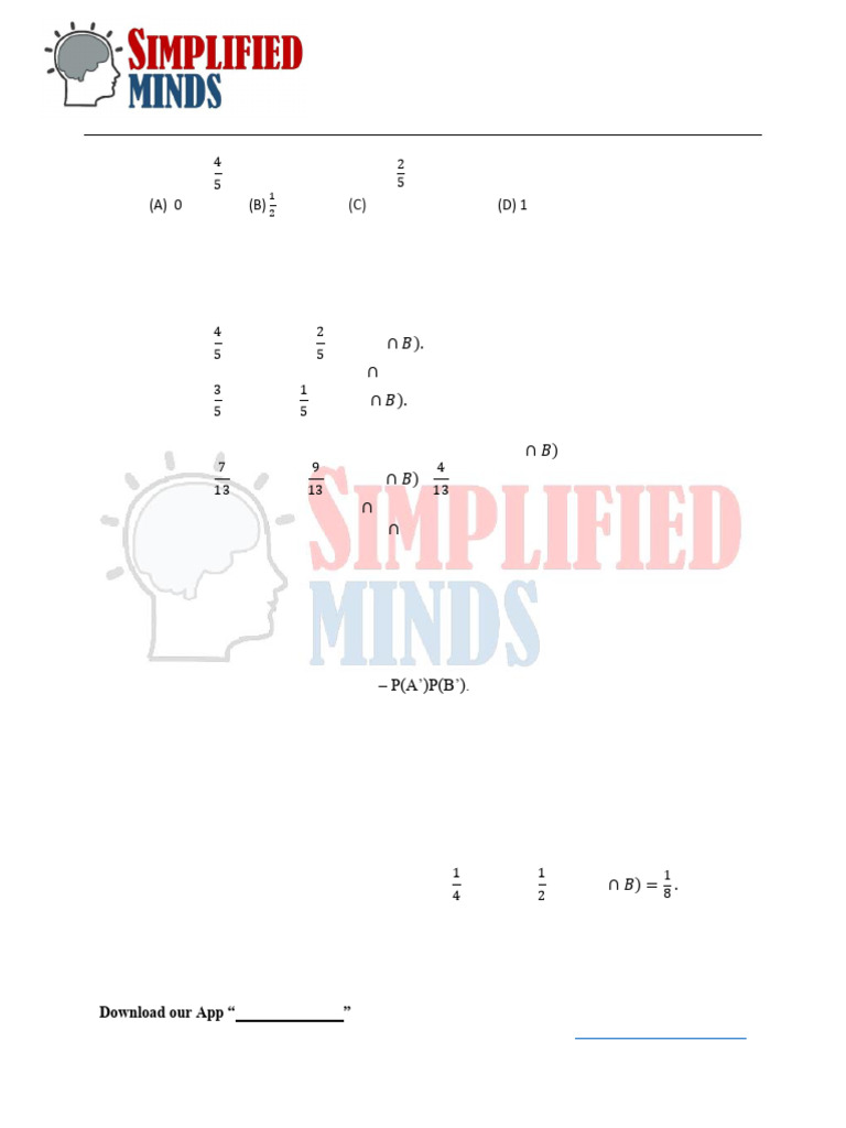 Probability 2ndPUC PYQs 2024 | PDF