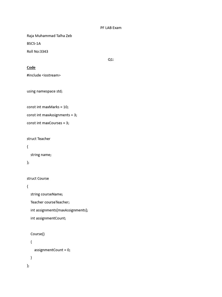 PF LAB Exam | PDF