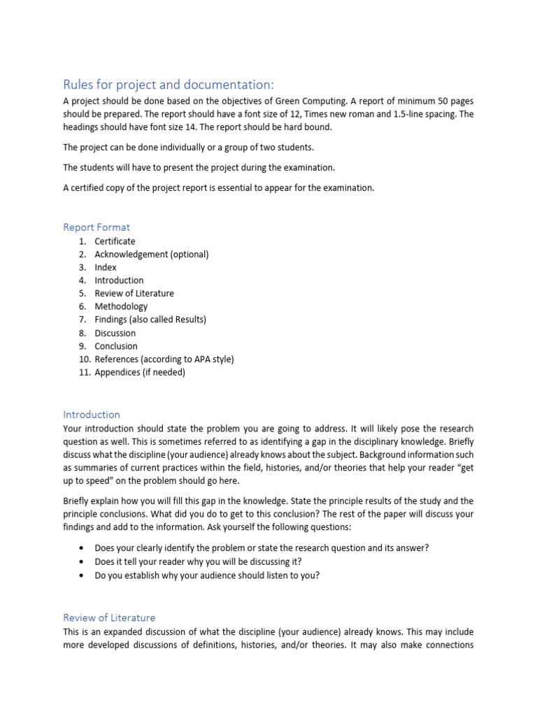 Project Documentation Format | PDF