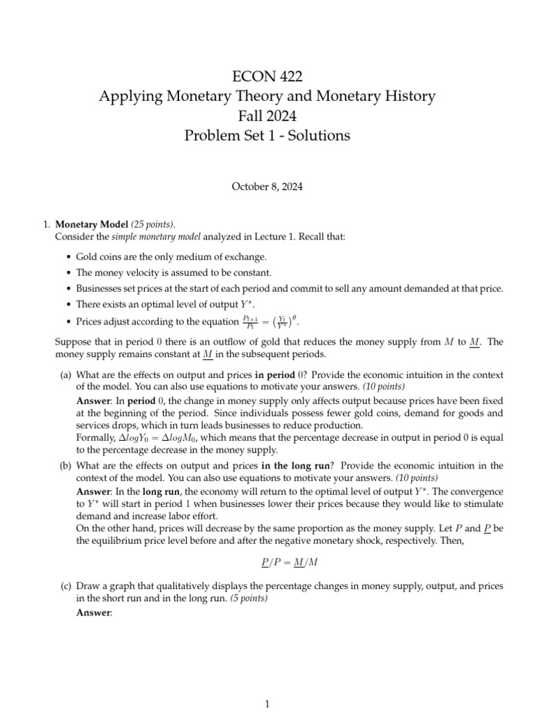 PS1 422 Solutions | PDF