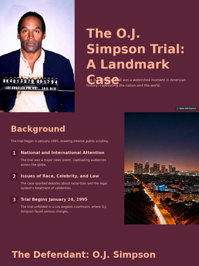 The OJ Simpson Trial A Landmark Case | PDF