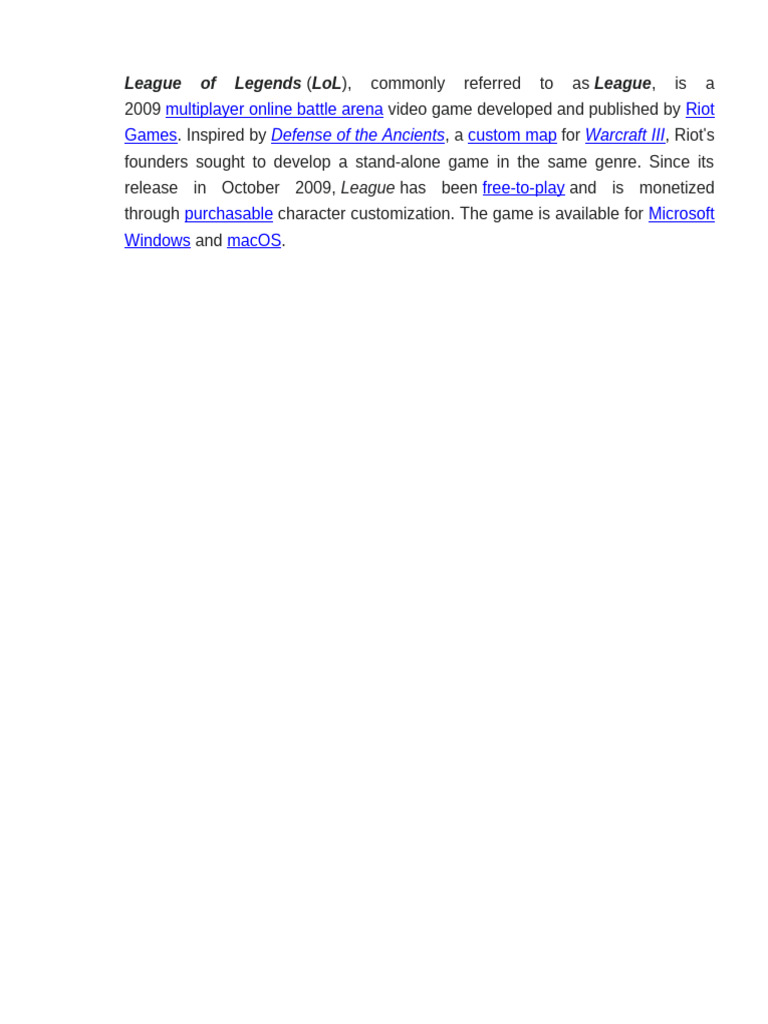 League of Legends | PDF