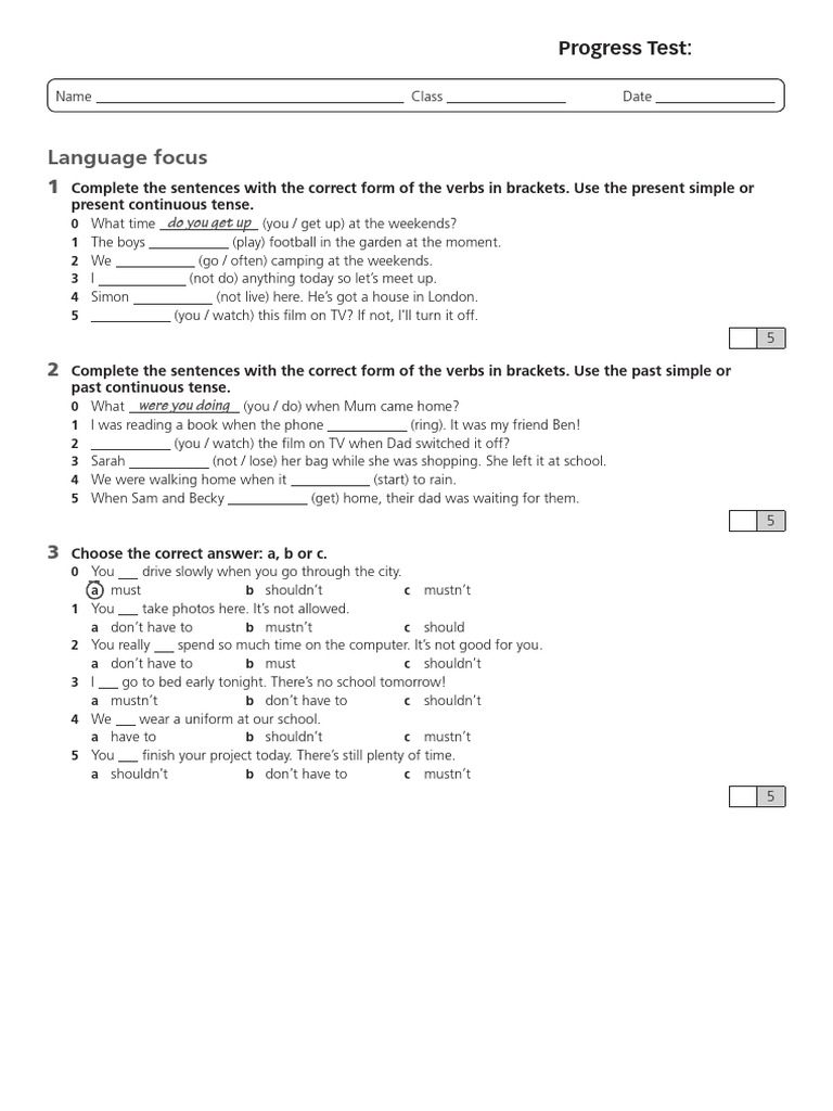 3AC - Progress Test | PDF