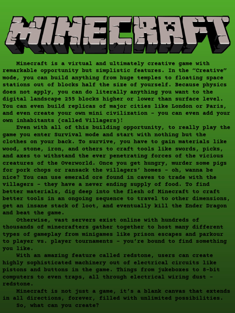 Minecraft | PDF