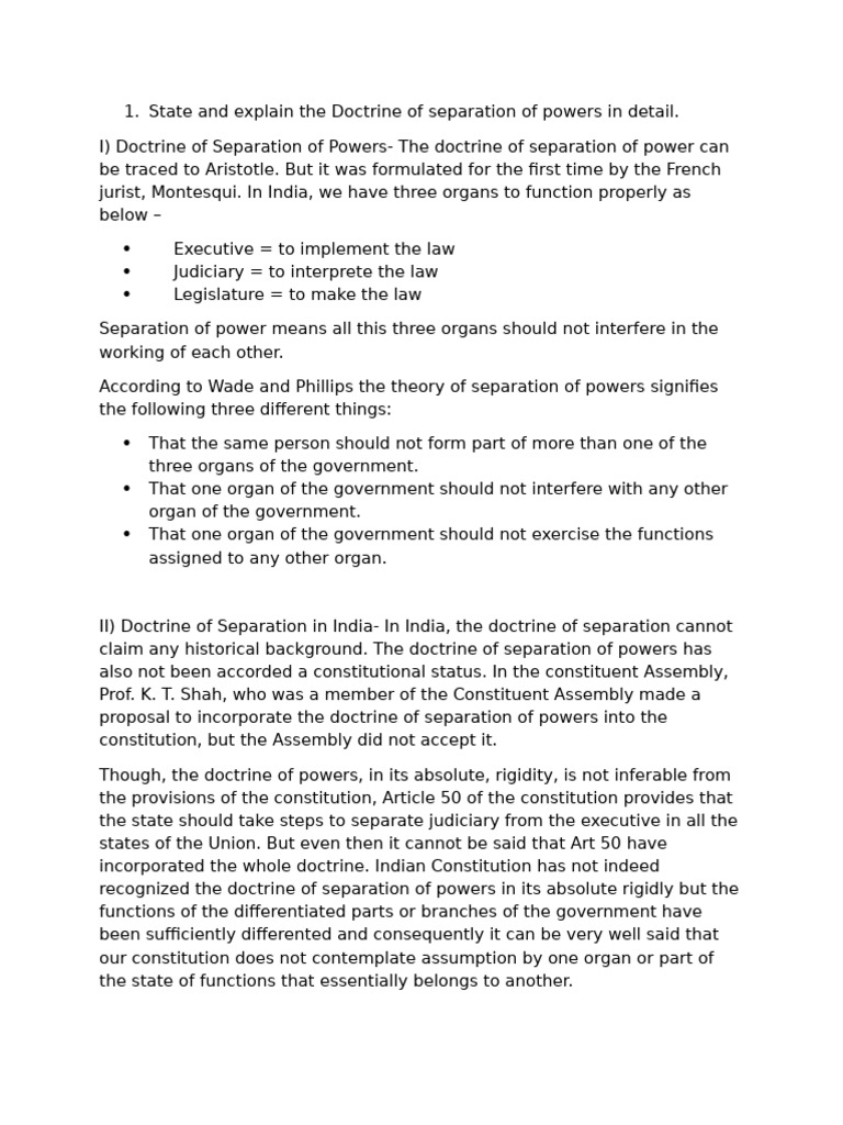 Separation of Powers and Administrative Law | PDF | Administrative Law ...