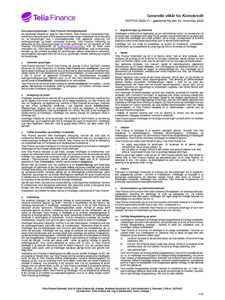 Telia Finance Documents | PDF