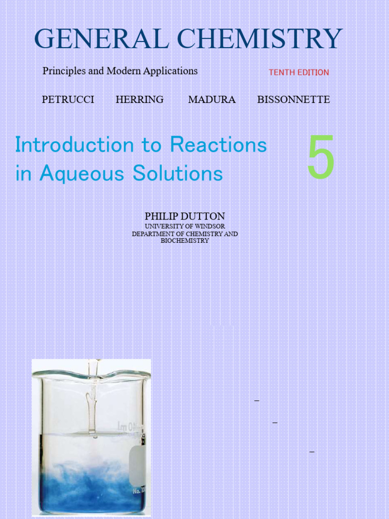 Chapter 5 - Introduction - To - Reactions - in - Aqueous - Solutions | PDF