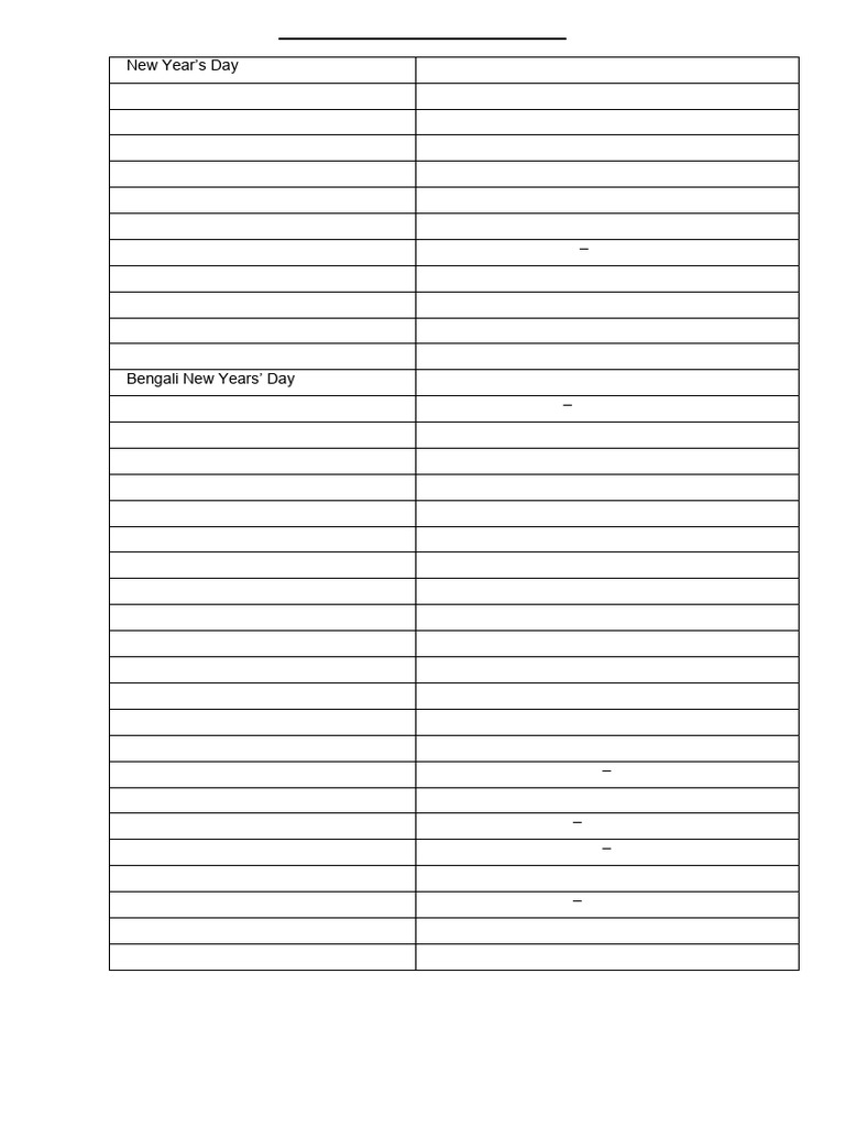 List of holidays 2023 pdf