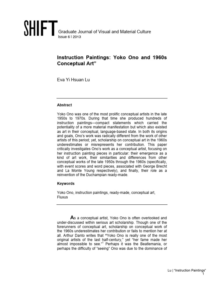 LU, Eva Yi. Instruction paintings (Yoko Ono) PDF