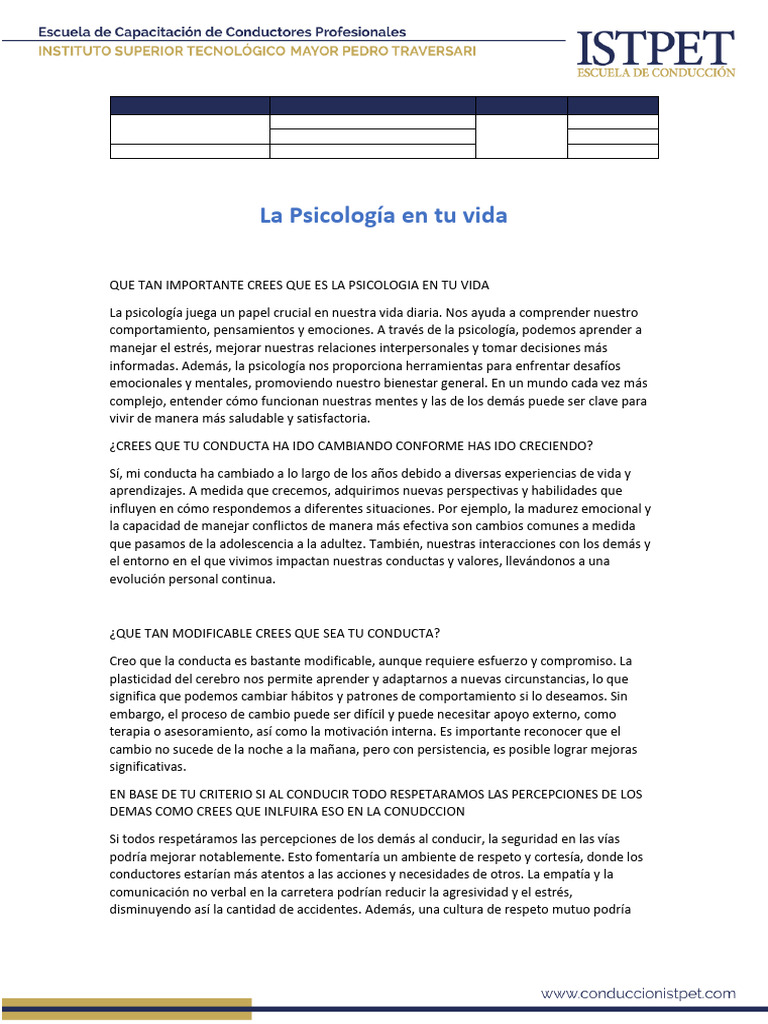 La Psicologia en Tu Vida | PDF