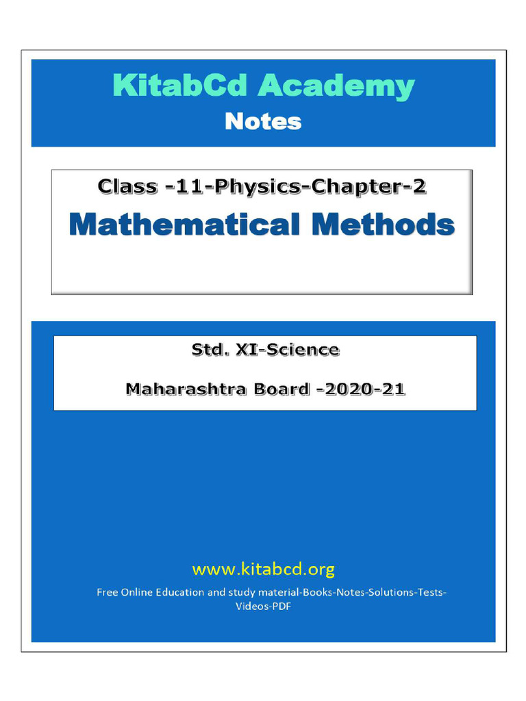 CH 2 Kitabcd MSB Class 11 Phy Notes (S) | PDF