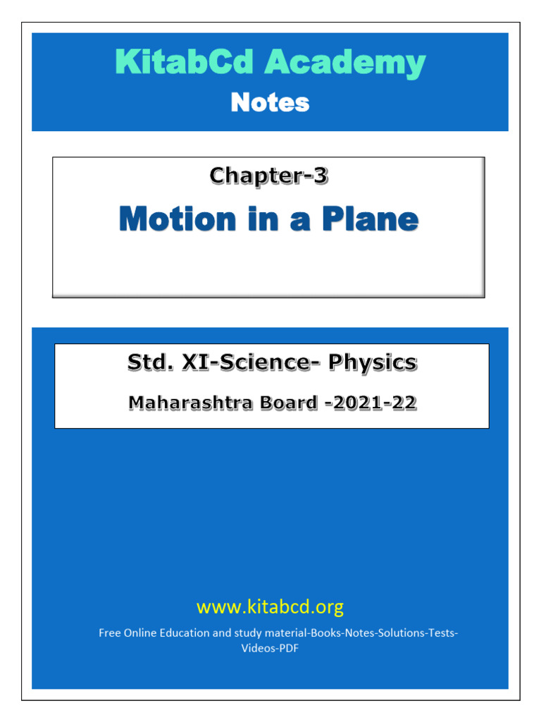 CH 3 Kitabcd MSB Class 11 Phy Notes (S) | PDF