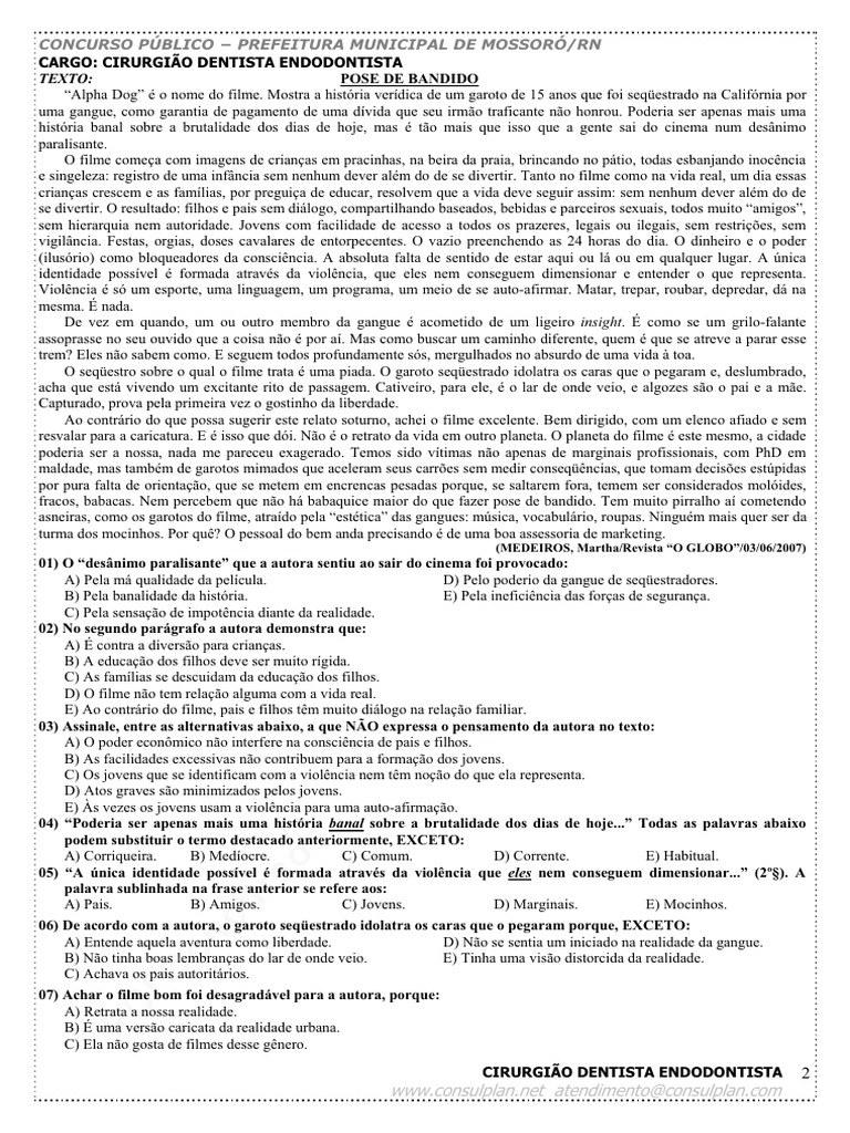 Prova 15 | PDF