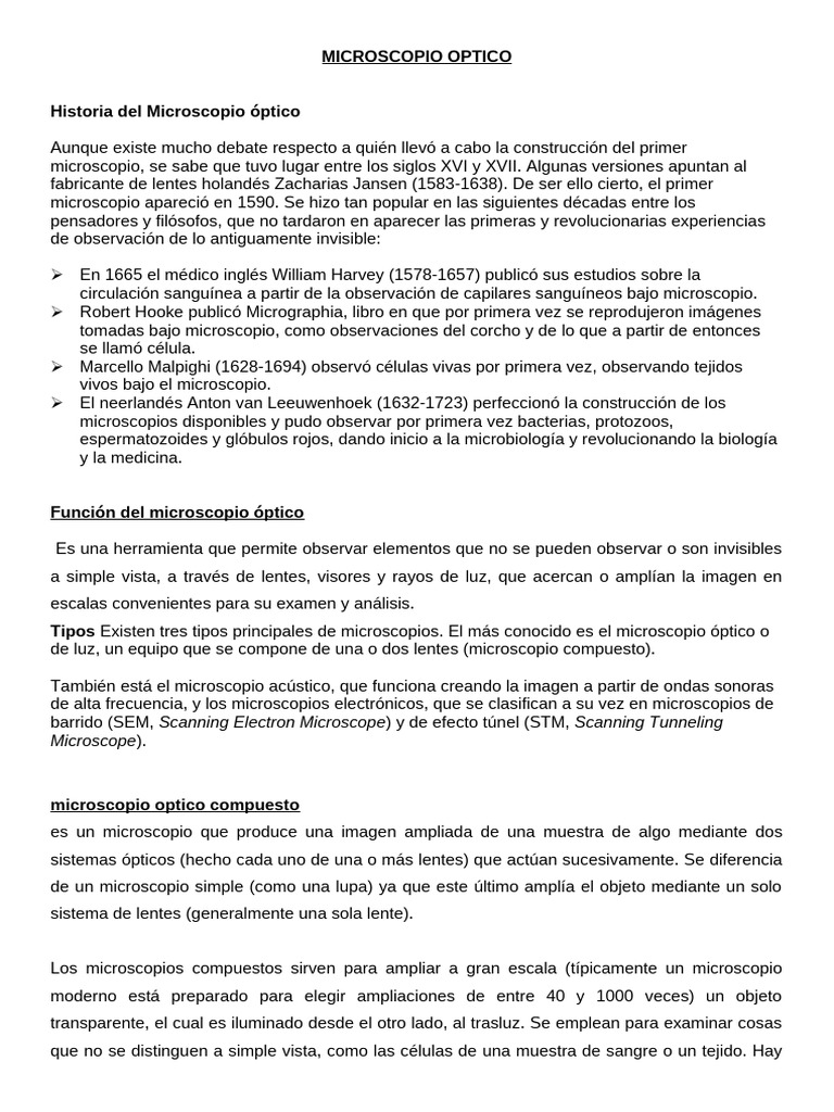 Microscopio Optico | PDF