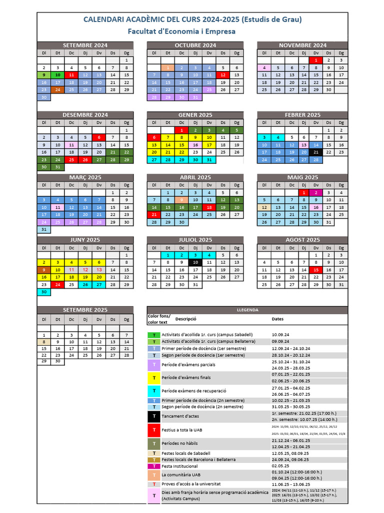 Calendari Academic Grafic 20242025 CAT, 0 PDF