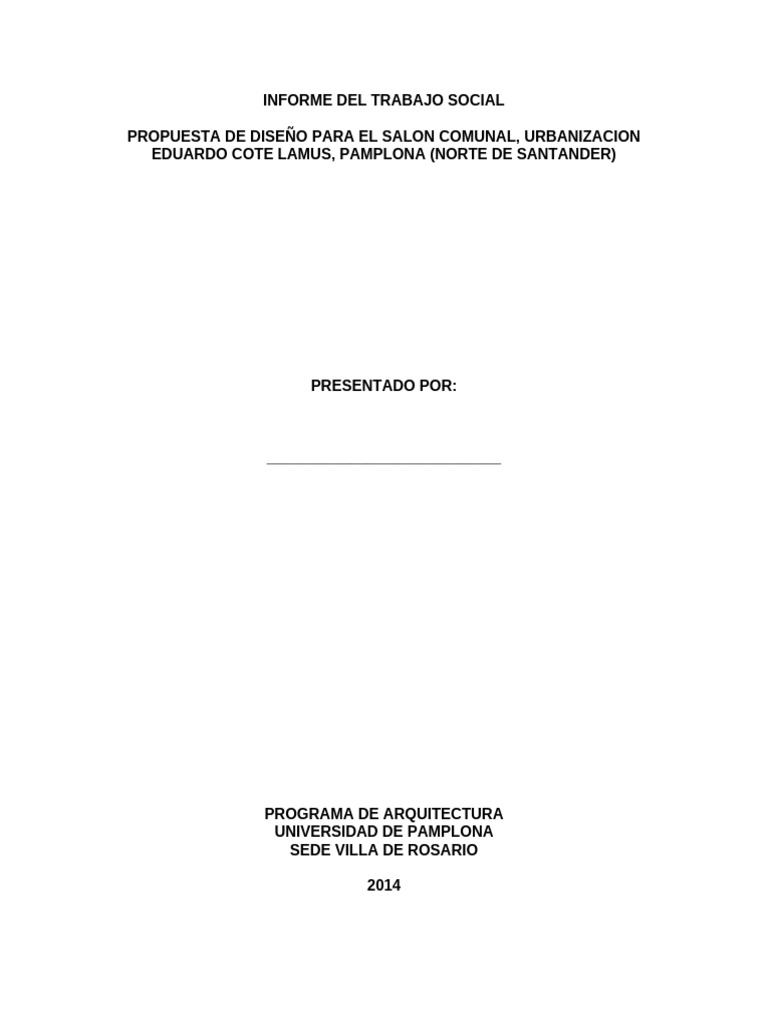 Informe de Trabajo Social | PDF