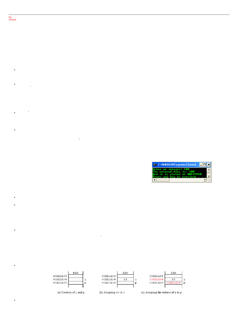 C/C++ Pointers and Memory Addresses | PDF | Pointer (Computer ...