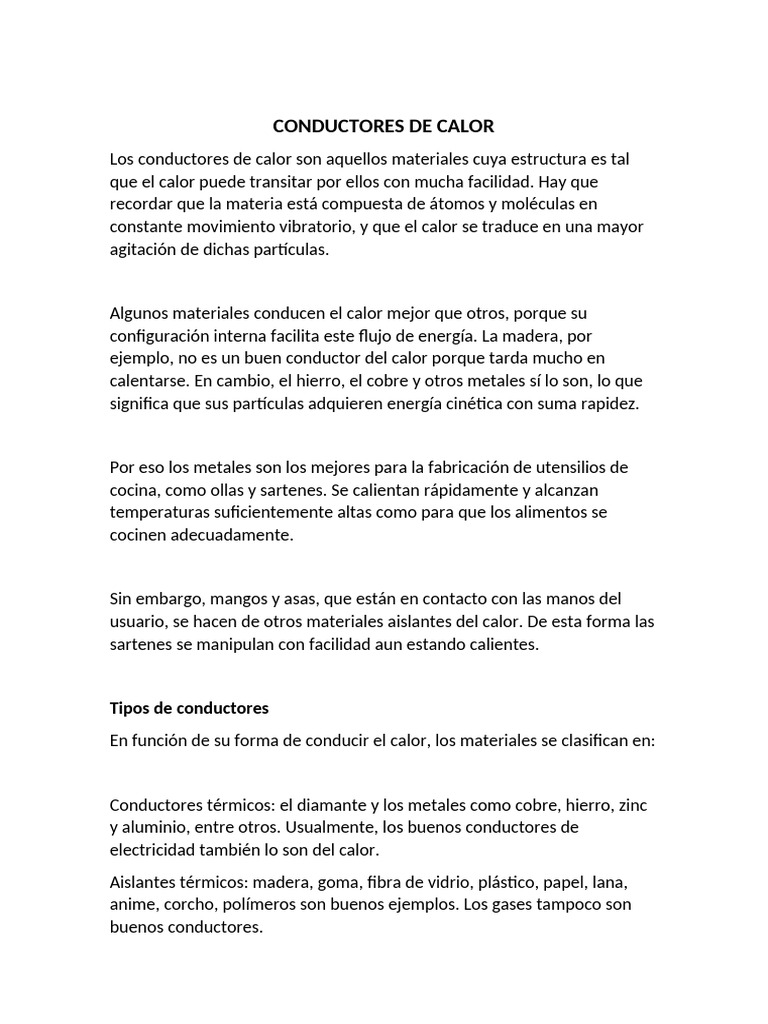 Trabajo de Conductores de Calor | PDF