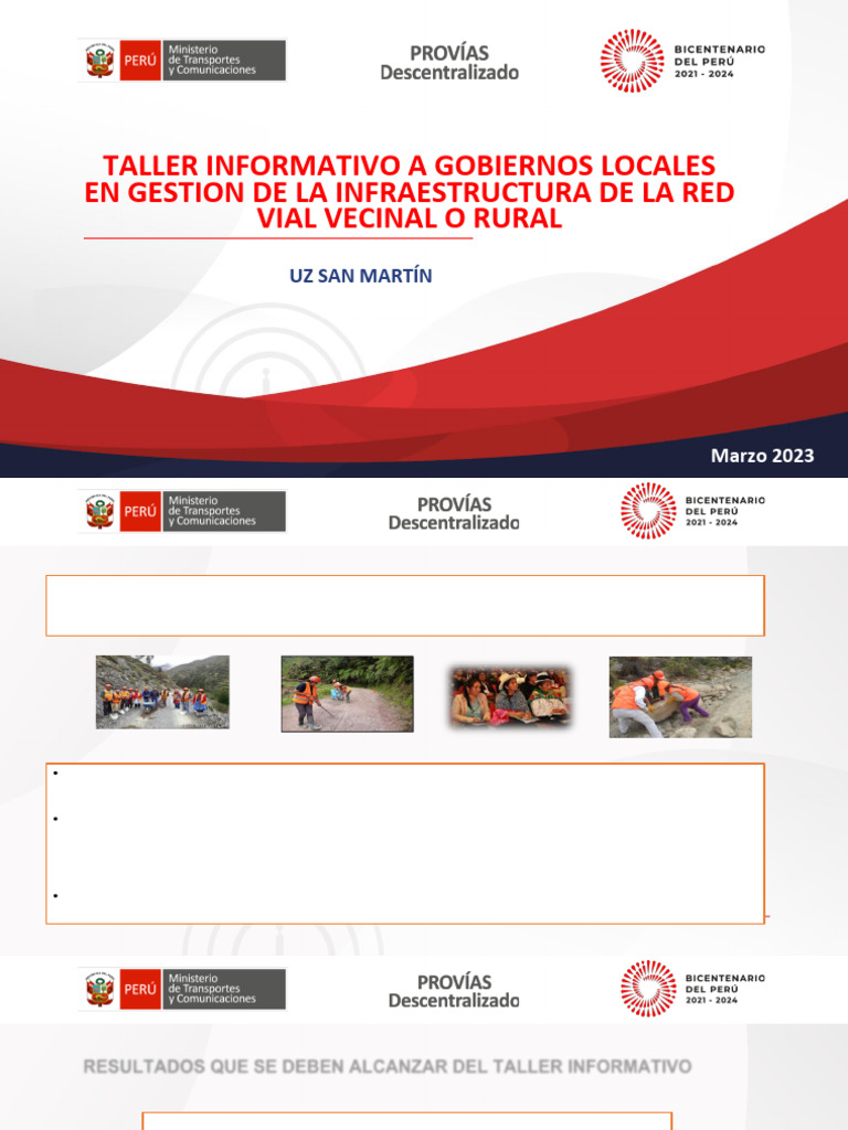 Taller sobre Gestión Vial Local 2023 | PDF