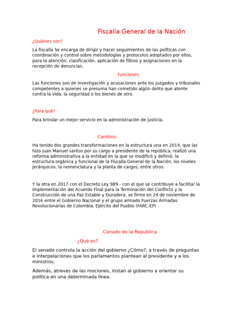 Fiscalía General de La Nación | PDF