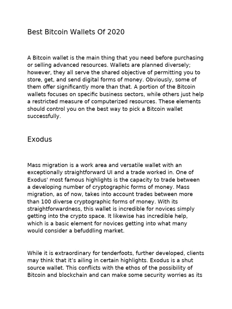 Best Bitcoin Wallets of 2020 | PDF