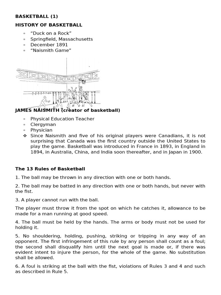 Basketball 1 Lecture Document Type Pdf