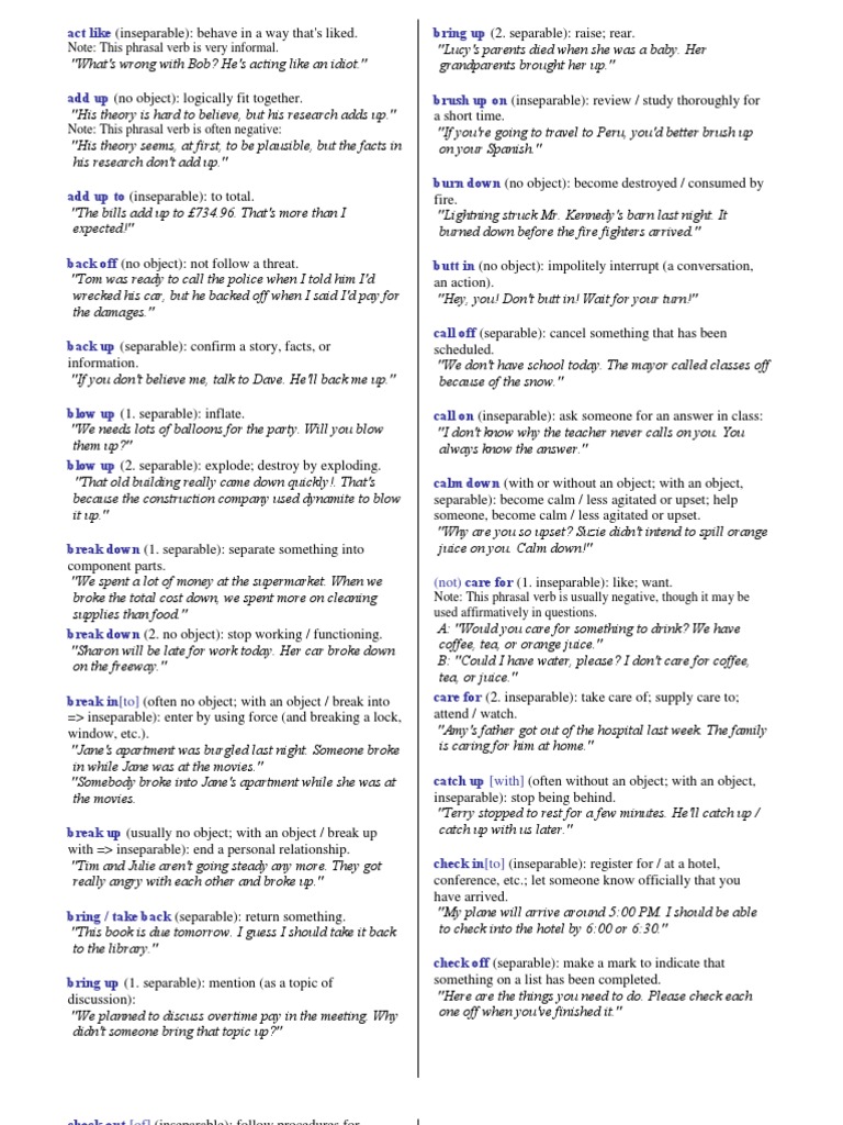 Phrasal verbs worksheets with answers pdf picture