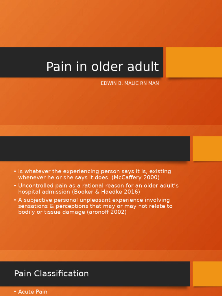 Pain in Older Adult | PDF