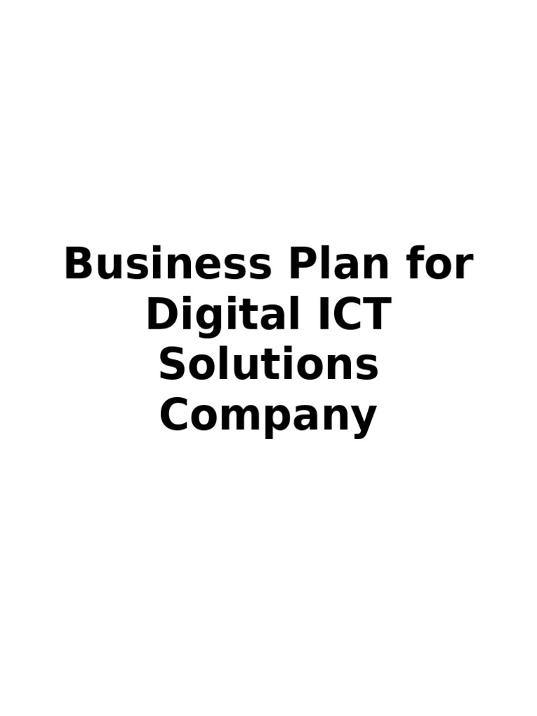 Business plan for digital ict solutions company pdf
