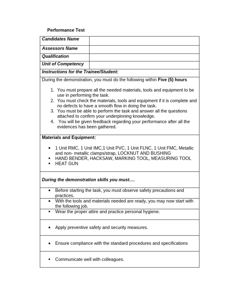 Performance Test | PDF
