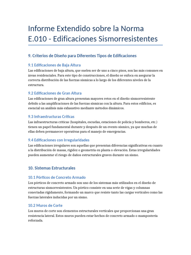 Informe Norma E010 | PDF