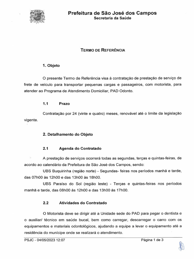 Termo de Referencia FC 7977 2023 PAD ODONTO-4 - 230516 - 174212 | PDF