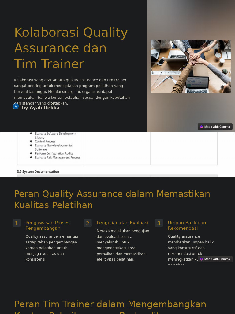 Kolaborasi Quality Assurance Dan Tim Trainer | PDF