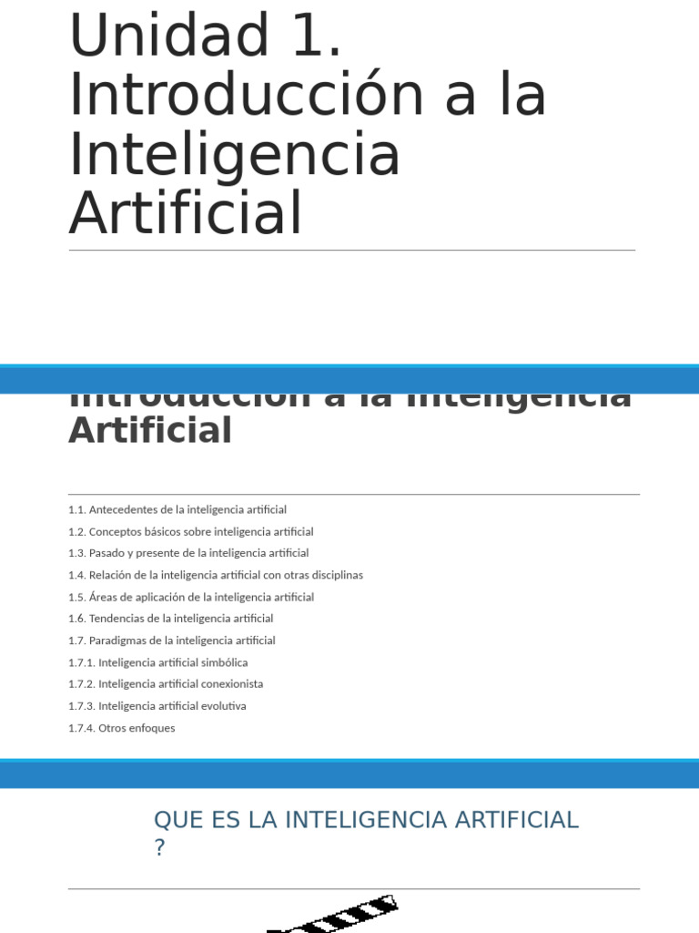 Unidad 1. Introduccion A La Inteligencia Artificial | PDF ...