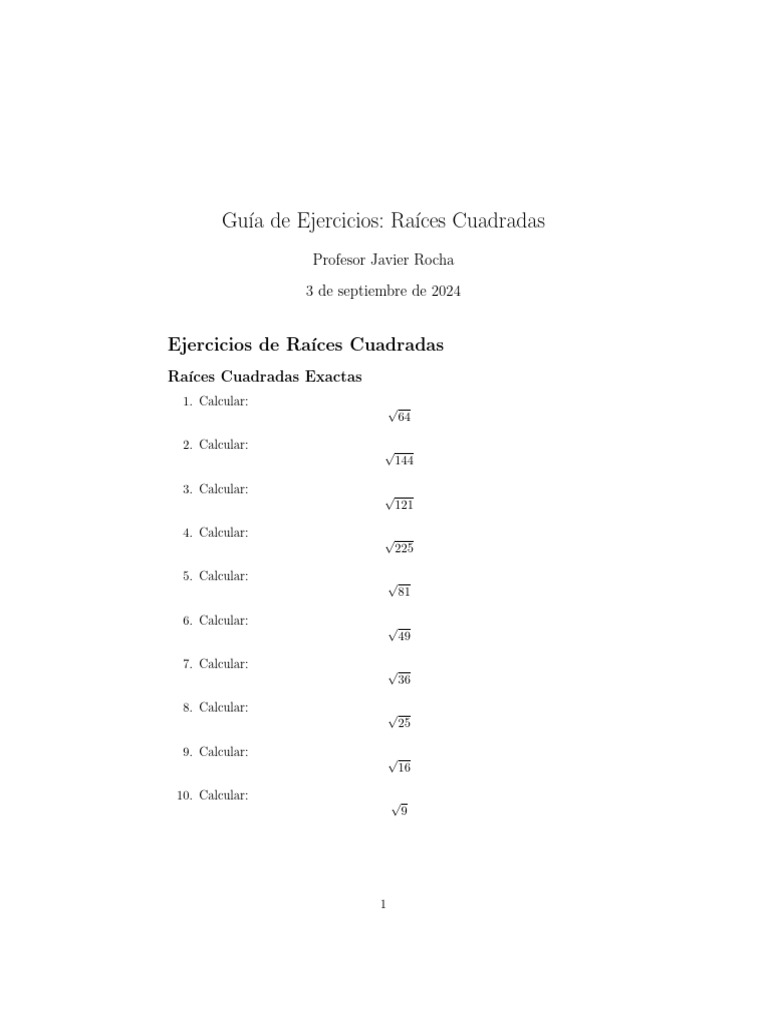 Ejercicios Raices | PDF