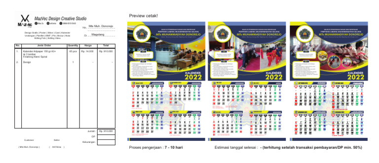 Nota Kalender MTs Muh. Donorejo | PDF