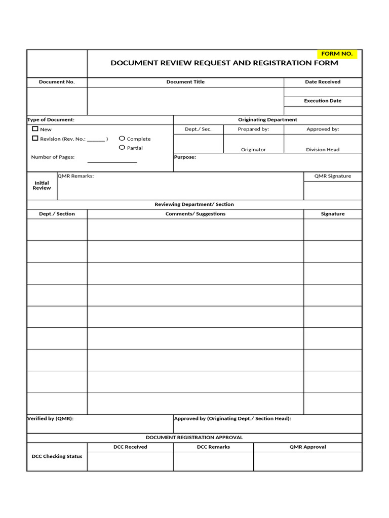 2 Document Review Request and Registration Form | PDF