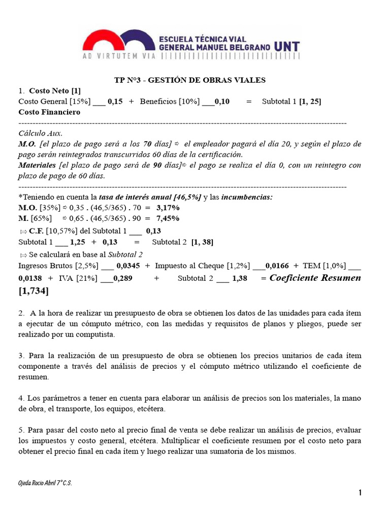 TP3 Gestion de Obras Viales PDF