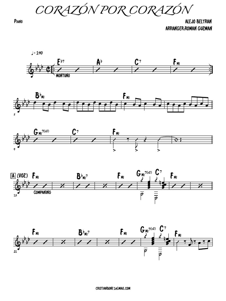 Corazon Por Corazon Piano Pdf