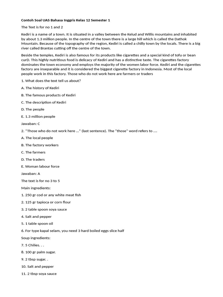 Bekali Diri dengan Kesiapan: Panduan Lengkap Download Soal UAS Bahasa Inggris Kelas 12 Semester 1