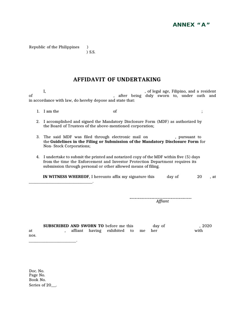 Undertaking | PDF
