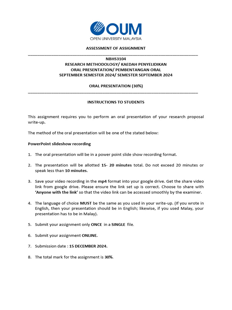 Oral Presentation Guidelines for Research | PDF