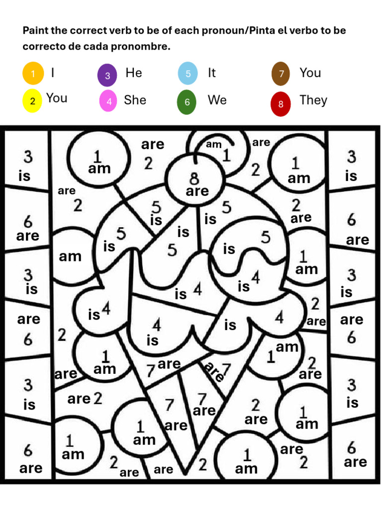 Color Verbs To Be | PDF
