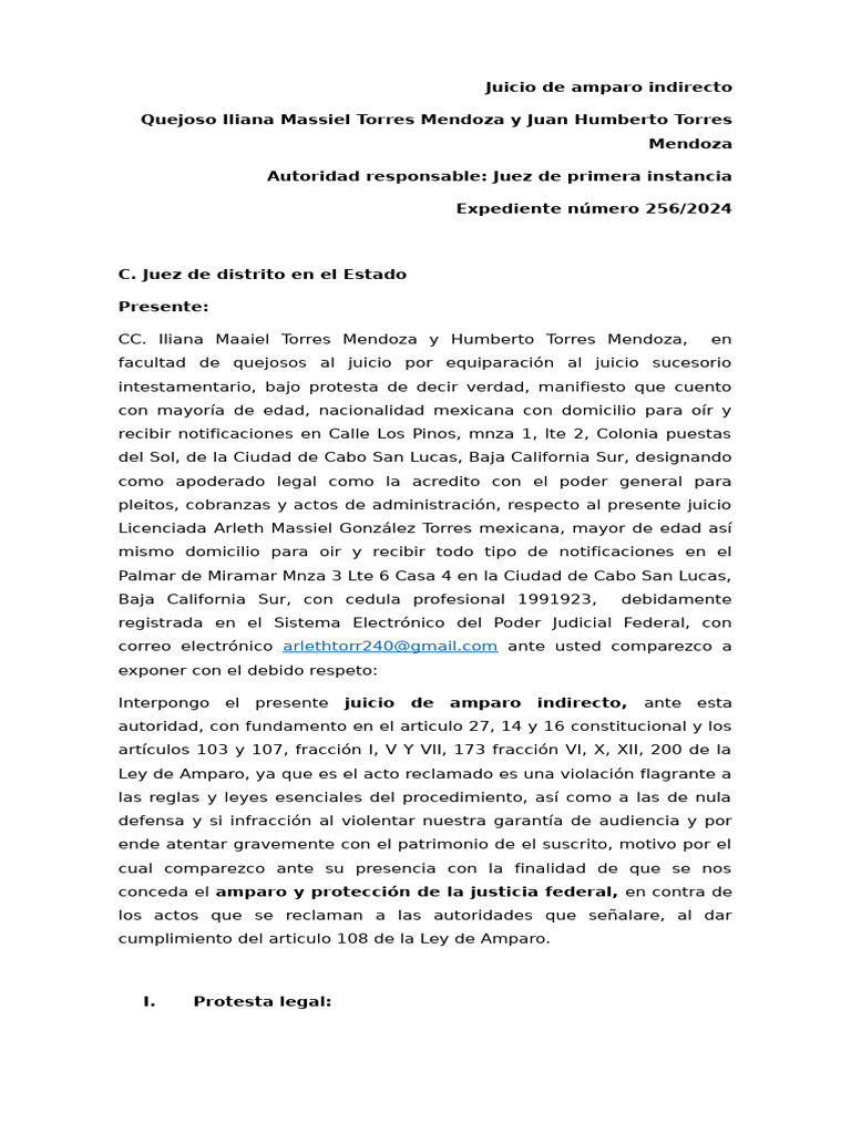 Juicio de Amparo Indirecto | PDF