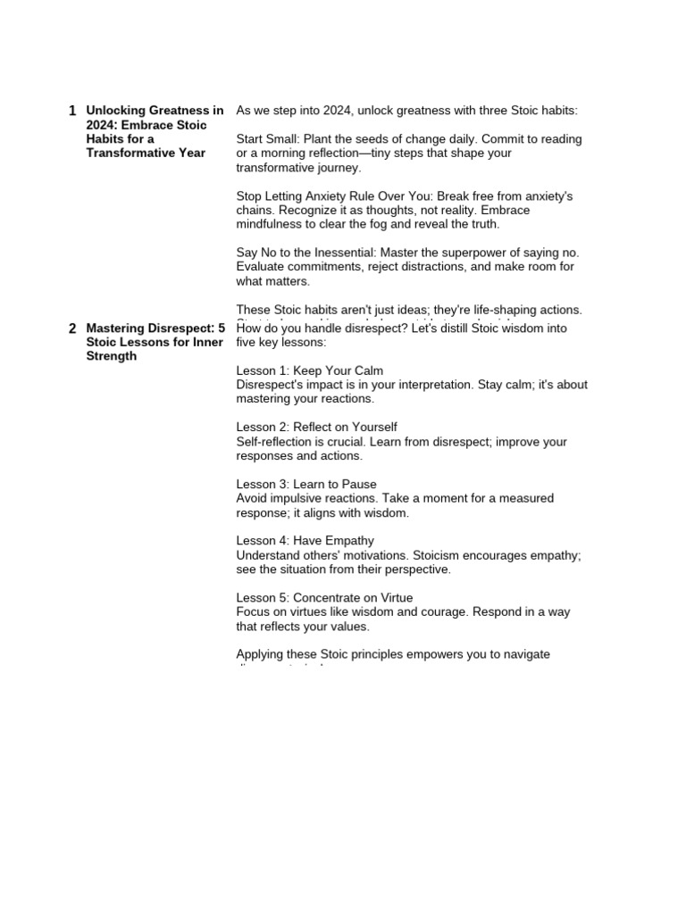 Script List - Youtube Shorts Stoic-1 | PDF